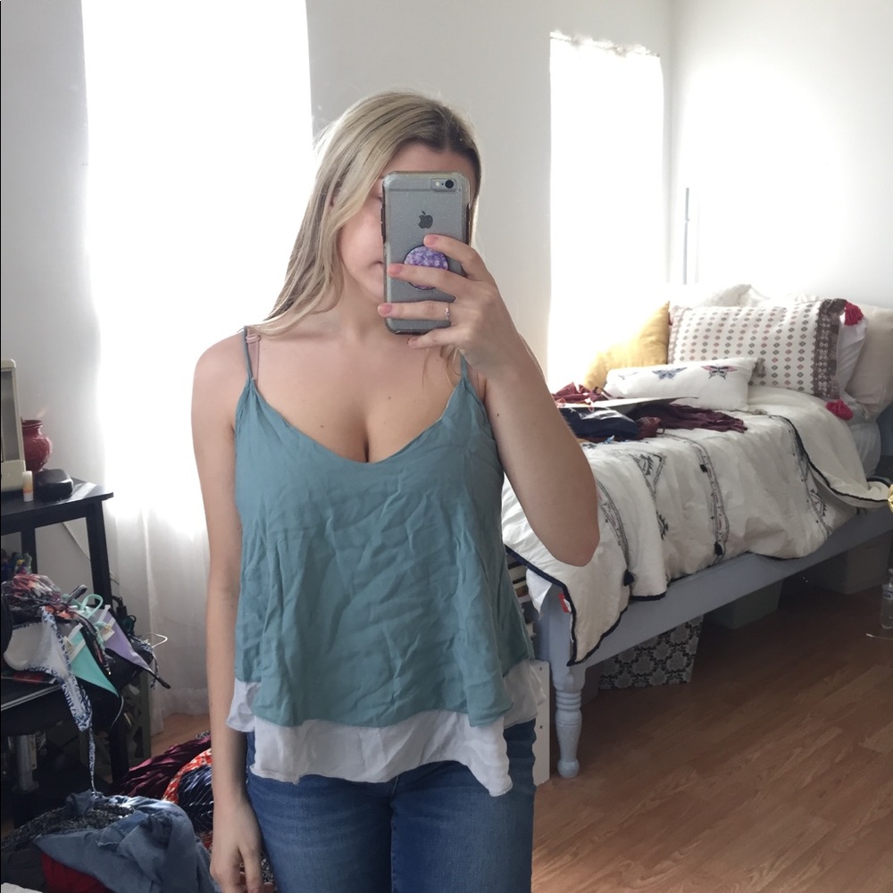 blue two toned cami